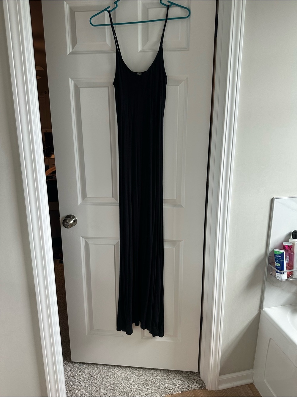SO Black Maxi Slip Dress with Spaghetti Straps
